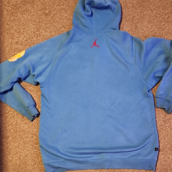 "Jordan" Blue and Yellow Hoodie - Picture 8 of 9